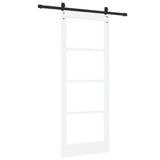 Sliding Door ORKDAL White 83 x 211 cm Solid Pine Wood and Glass 3332448