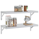 Wall Shelves 2 pcs 75x30 cm Silver Stainless Steel 3214506