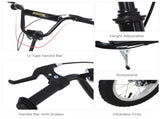 Teen Kids Stunt Scooter w/ Adjustable Handlebar, 12 Inch Rubber Tyres, Dual Brakes, Black T3398P422454