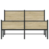 Metal Bed Frame without Mattress Sonoma Oak 140x190 cm 4007904