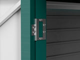 3.7 x 7.9ft Galvanised Steel Shed, with Latched Door and Padlock - Green T3398P325359