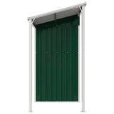 Garden Shed with Extended Roof Green 277x107x181 cm Steel 364524