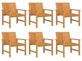 Dining Chair 6 pcs Natural 62.5 x 59 x 89 cm Solid Acacia Wood 3154132