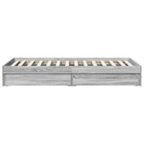 Bed Frame with Drawers without Mattress Grey Sonoma 100x200 cm 3280676