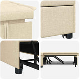 Sofa Bed Cream 194 x 50 x 82 cm Plywood 42008588