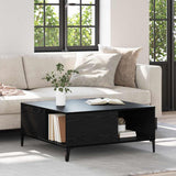 Coffee Table Black Oak 80 x 80 x 36.5 cm Engineered Wood 881185