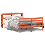 Bed Frame without Mattress Wax Brown 135x190 cm Double Solid Wood Pine 3305839