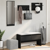 4 Piece Hallway Furniture Set Black Engineered Wood 847920
