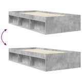 Bed Frame with Storage with Shelf Concrete Grey 80 x 200 cm 3429522