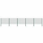 Fence Panel with Posts Iron 867x120 cm Green 278665