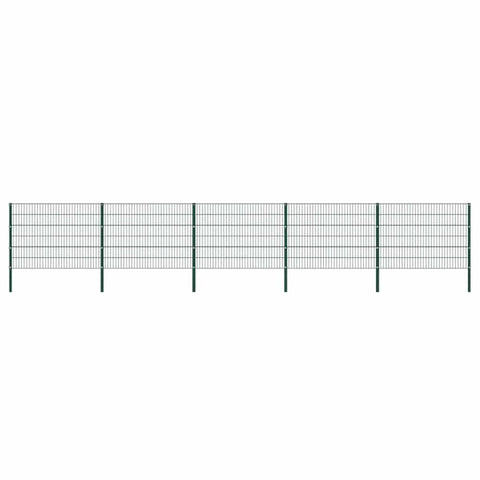 Fence Panel with Posts Iron 867x120 cm Green 278665