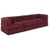 Modular Sofa 3 pcs Maroon Fabric 3315072
