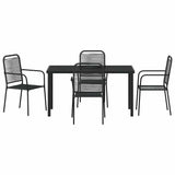 Garden Dining Set 5 pcs Black Powder-Coated Steel 3379158