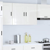 Kitchen Wall Cabinet Porto High Gloss White Engineered Wood 854069