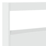 Headboard Cabinet with LED White 140x17x102 cm 839196