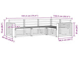 Sofa Sets 4 pcs White 191 x 132.5 x 73 cm Solid Acacia Wood 3391759