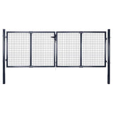 Mesh Garden Gate Galvanised Steel 300x100 cm Grey 143363