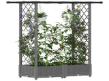 Raised Bed with Trellis and Roof Light Grey 122.5 x 40 x 121 cm 42032587