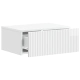 Wall-Mounted Bedside Cabinet High Gloss White 49 x 34.5 x 20 cm 898453