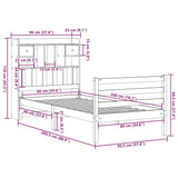 Bookcase Bed without Mattress 90x200 cm Solid Wood Pine 3321932