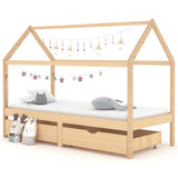 Kids Bed Frame with Drawers Solid Pine Wood 90x200 cm 322138