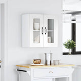 Kitchen Wall Cabinet with Glass Door Kalmar High Gloss White Engineered Wood 853669