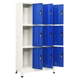 Locker Cabinet Grey and Blue 90x45x180 cm Steel 339810