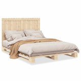 Bed Frame without Mattress with Headboard 140x200 cm Solid Wood 3281534