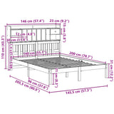 Bookcase Bed without Mattress White 140x200 cm Solid Wood Pine 3322342
