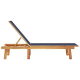 ZNTS Sun Lounger Blue Solid Wood Acacia and Textilene 4008414