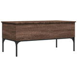 ZNTS Coffee Table Brown Oak 100x50x45 cm Engineered Wood and Metal 845415