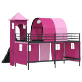 Kids'Loft Bed Frame Black and Pink 100 x 200 cm Metal 42020890