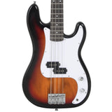 Electric Bass Guitar for Beginner with Bag Brown and White 4/4 46" 70184