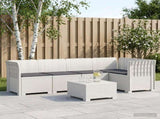 5-Seater Garden Sofa with Cushions Rattan Look PP White 3444045