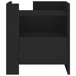 ZNTS Bedside Cabinet Black 45x50x50 cm Engineered Wood 848277