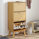 Shoe Cabinet OLDEN Brown 55x35x120cm Solid Wood Pine 358618