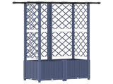 Raised Bed with Trellis and Roof Grey 124 x 40 x 138 cm PP 42032572