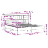 Bookcase Bed without Mattress White 180x200 cm Super King Solid Wood Pine 3322901