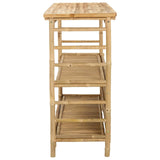 Outdoor Bar Table with Storage Natural 110 x 50 x 105 cm Bamboo 42028063