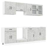 8 Piece Kitchen Cabinet Set Lucca Concrete Grey Engineered Wood 3314835