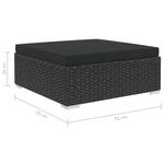 6 Piece Garden Lounge Set with Cushions Poly Rattan Black 46746