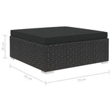 6 Piece Garden Lounge Set with Cushions Poly Rattan Black 46746