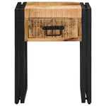 ZNTS Side Table 40x40x50 cm Solid Rough Wood Mango 4016712