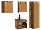 Bathroom Cabinet Set 5 pcs Old Wood 40 x 10.5 x 60.5 cm 3407341