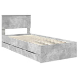 Bed Frame with Drawer Concrete Grey 90 x 200 cm Engineer Wood 3410745