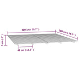 ZNTS Bed Frame without Mattress 200x200 cm Solid Wood Pine 824558