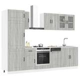 ZNTS 8 Piece Kitchen Cabinet Set Kalmar Grey Sonoma Engineered Wood 3314797