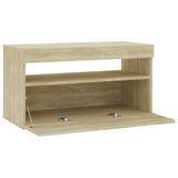 804397 TV Cabinet with LED Lights Sonoma Oak 75x35x40 cm