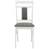 Dining Chair 2 pcs White and Grey Solid Rubber Wood 42020505