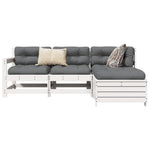 4 Piece Garden Sofa Set White Solid Wood Pine 3250777